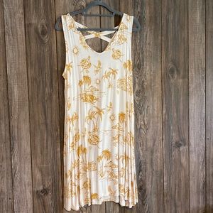 Style & Co | Womens Large Dress | Cream & Gold Knit Tank | Beach Knit Stretch